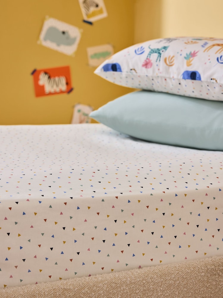 Jojo Maman Bébé Multi Fitted Polka Dot 180 Thread Count Fitted Sheet - Image 1 of 2