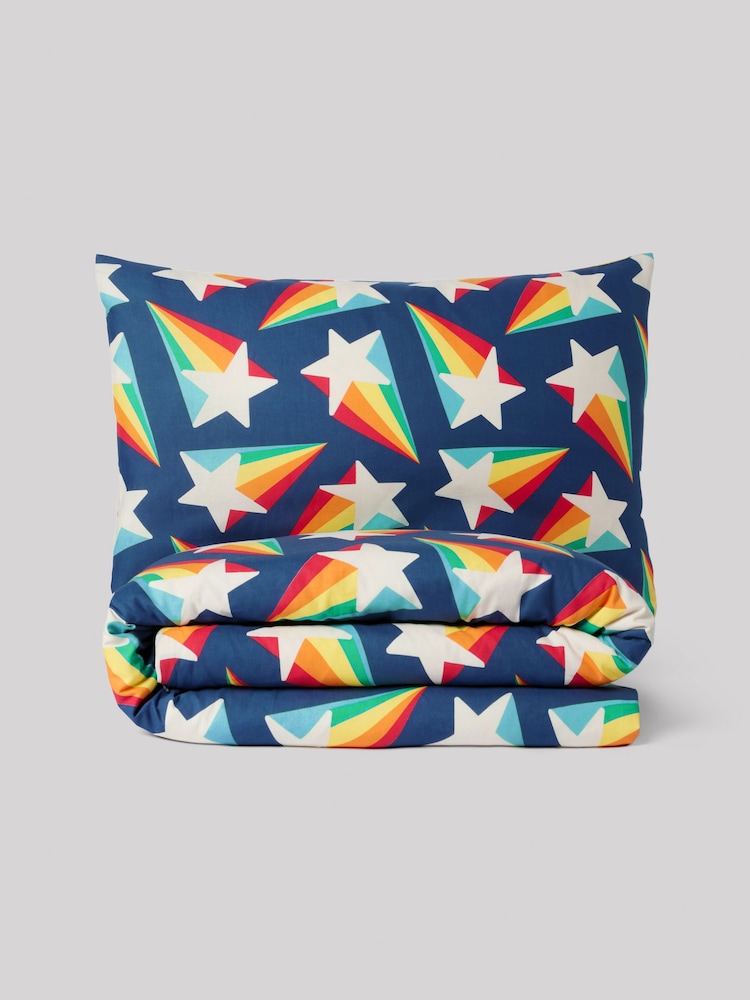 Little Bird by Jools Oliver Shooting Stars 100% Cotton Duvet Cover and Pillowcase Set - Image 4 of 5
