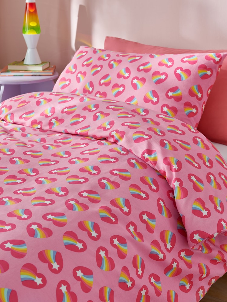 Little Bird by Jools Oliver Heart Rainbow 100% Cotton Duvet Cover and Pillowcase Set - Image 2 of 4 Little Bird by Jools Oliver Heart Rainbow 100% Cotton Duvet Cover and Pillowcase Set - Image 2 of 4