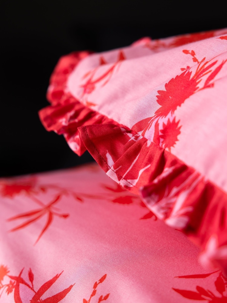 Rockett St George Sunset Floral Frill 180 Thread Count Duvet Cover and Pillowcase Set - Image 3 of 5