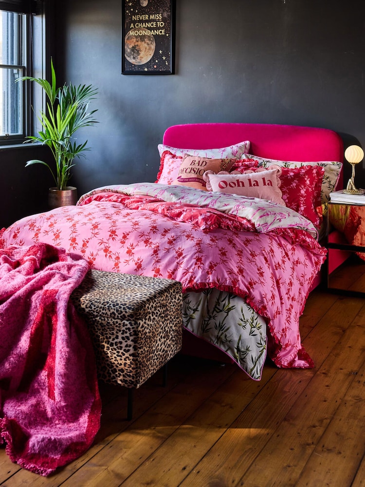 Rockett St George Sunset Floral Frill 180 Thread Count Duvet Cover and Pillowcase Set - Image 4 of 5