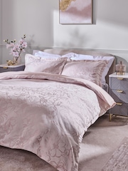 Lipsy Pink Paige Jacquard Duvet Cover and Pillowcase Set - Image 1 of 4