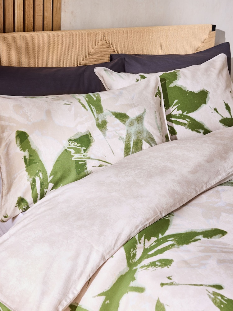 French Connection Green Azzurra 200 Thread Count Duvet Cover and Pillowcase Set - Image 2 of 4