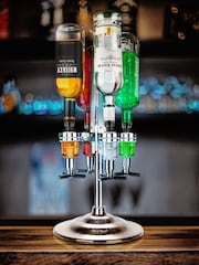 Jeray Silver Four Bottle Revolving Spirit Dispenser with LED Light - Image 1 of 5
