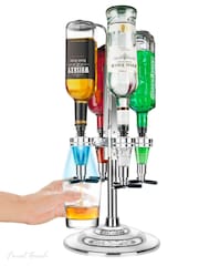 Jeray Silver Four Bottle Revolving Spirit Dispenser with LED Light - Image 2 of 5