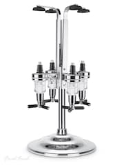 Jeray Silver Four Bottle Revolving Spirit Dispenser with LED Light - Image 4 of 5