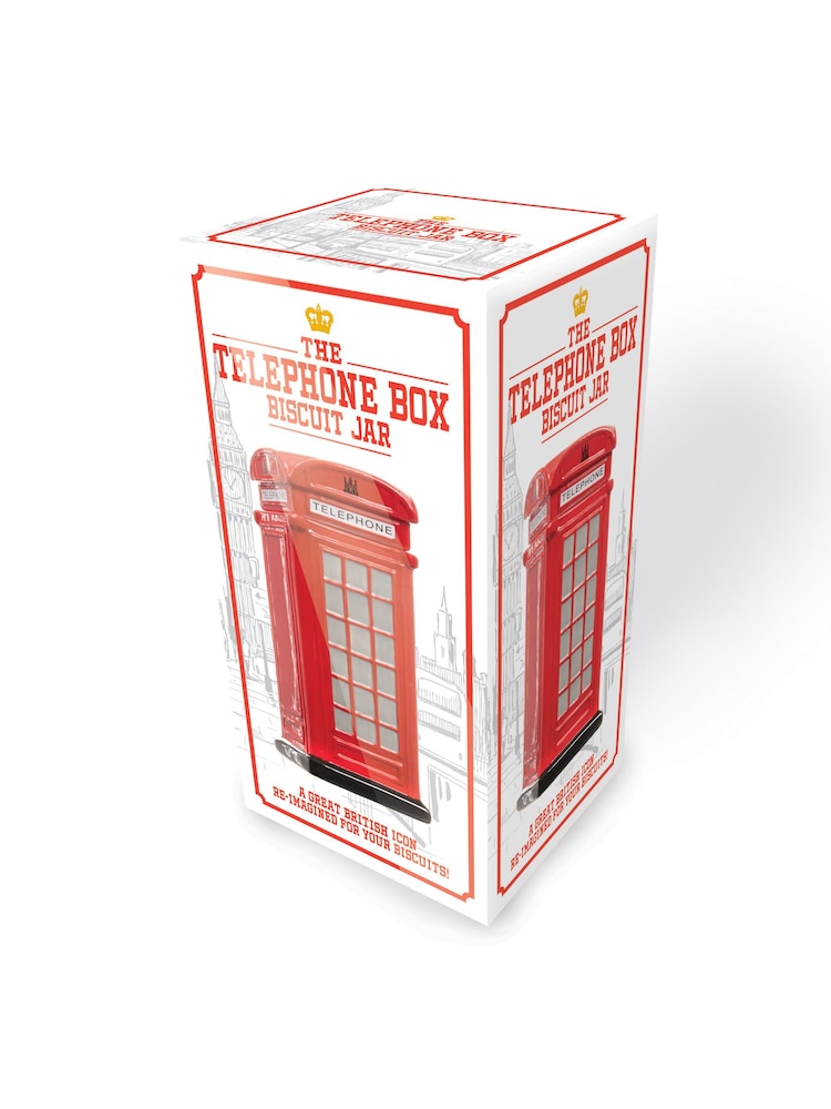 Jeray Ceramic Red Telephone Box Biscuit Jar - Image 4 of 4