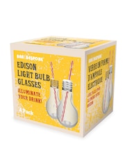 Jeray Set of 4 Light Bulb Glasses Twin Pack - 8 Pieces Total - Image 4 of 4