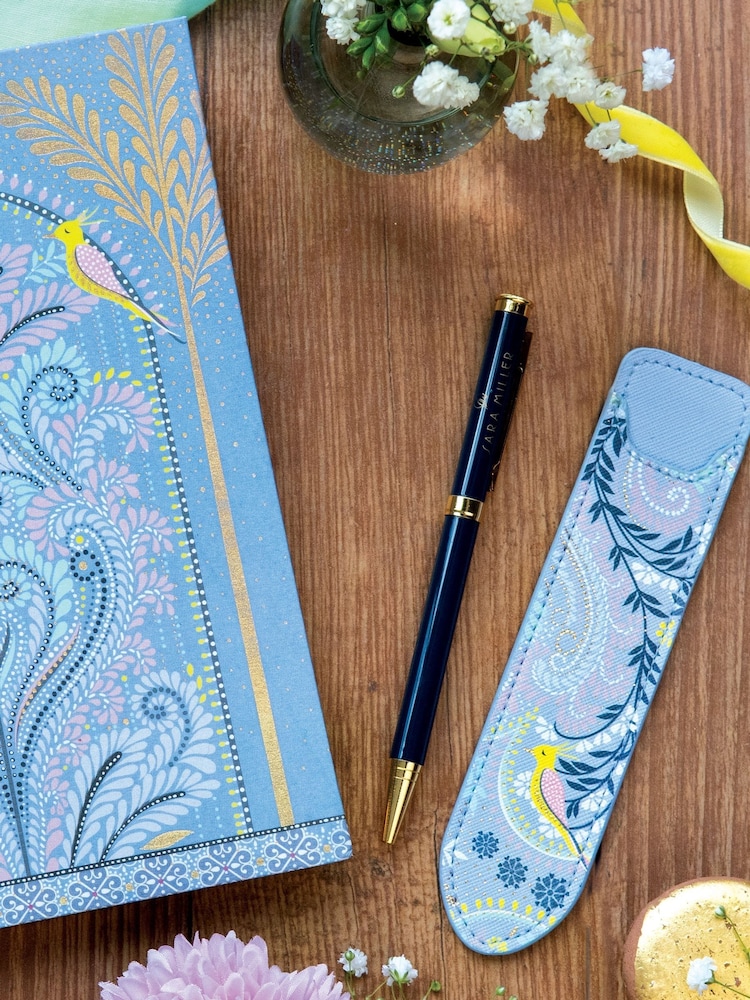 Sara Miller Savannah Ballpoint Pen And Faux Leather Pen Case Pouch Set - Image 1 of 4