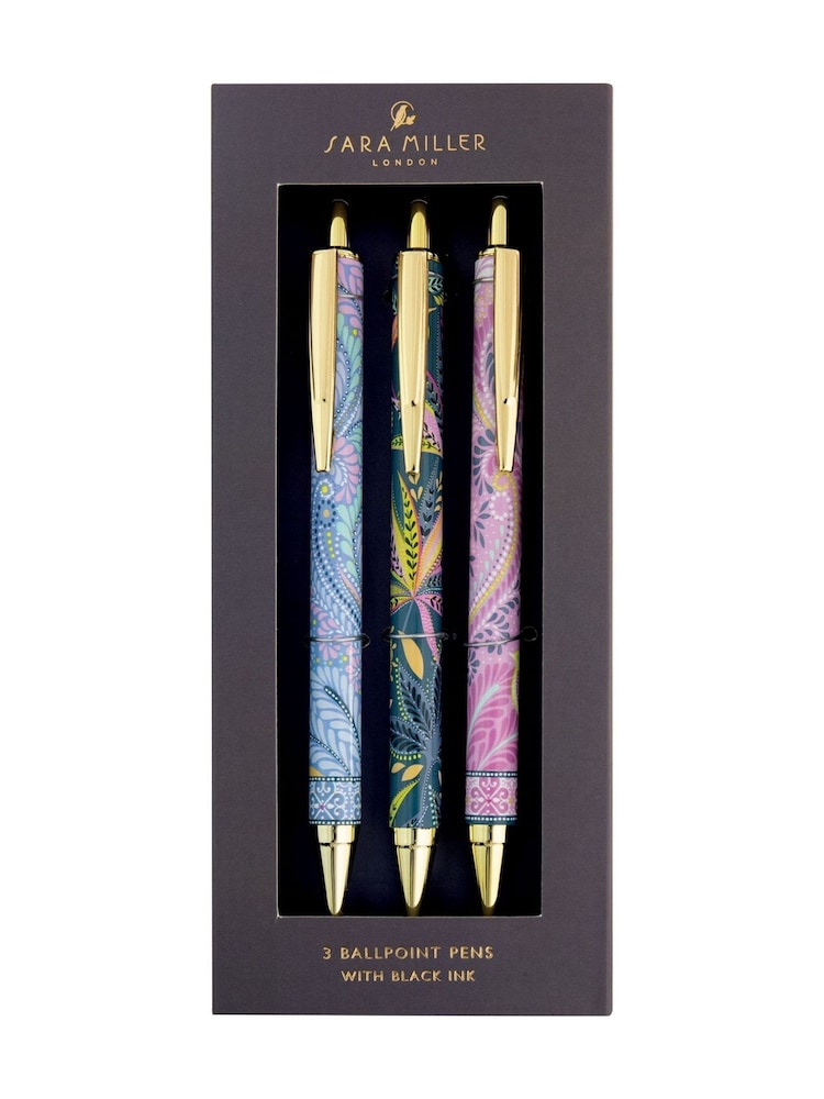 Sara Miller Set of 3 Savannah Retractable Black Ink Ballpoint Pens - Image 1 of 3