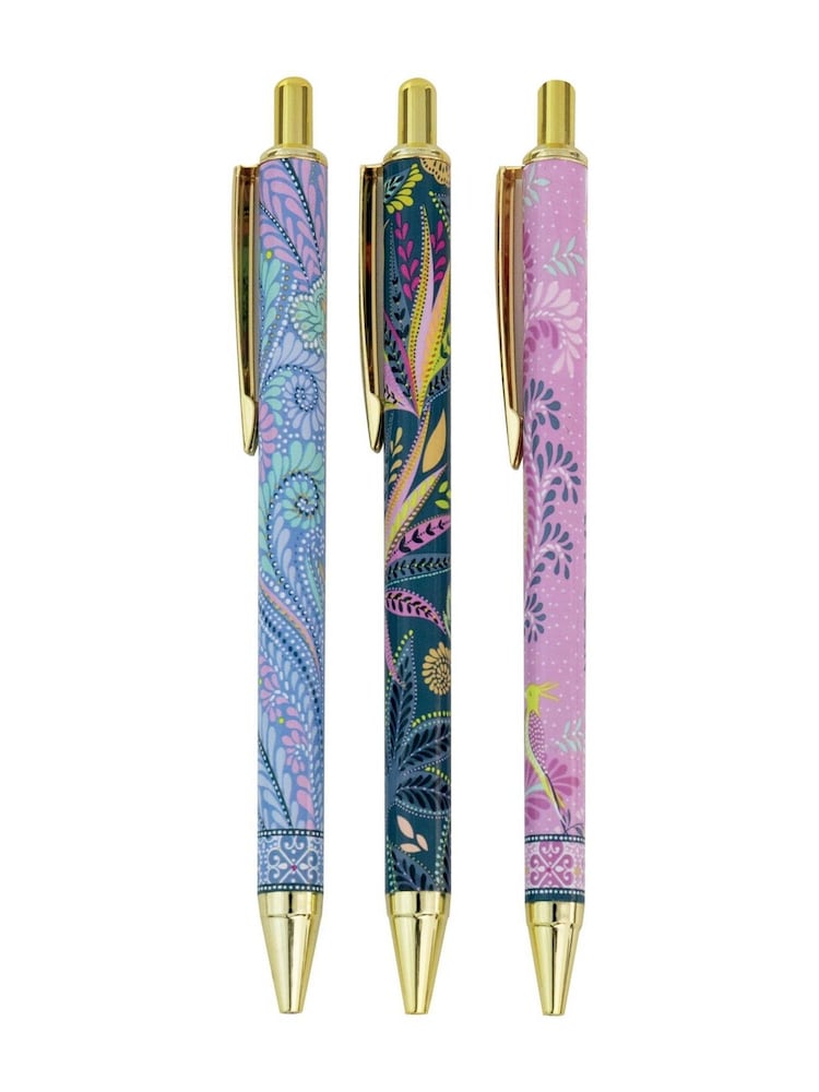 Sara Miller Set of 3 Savannah Retractable Black Ink Ballpoint Pens - Image 2 of 3