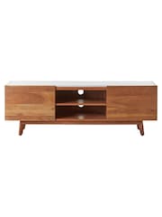 Fifty Five South Brown Myan 2 Door Marble TV Unit - Image 6 of 6