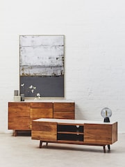 Fifty Five South Brown Myan 3 Drawer Marble Sideboard - Image 6 of 6