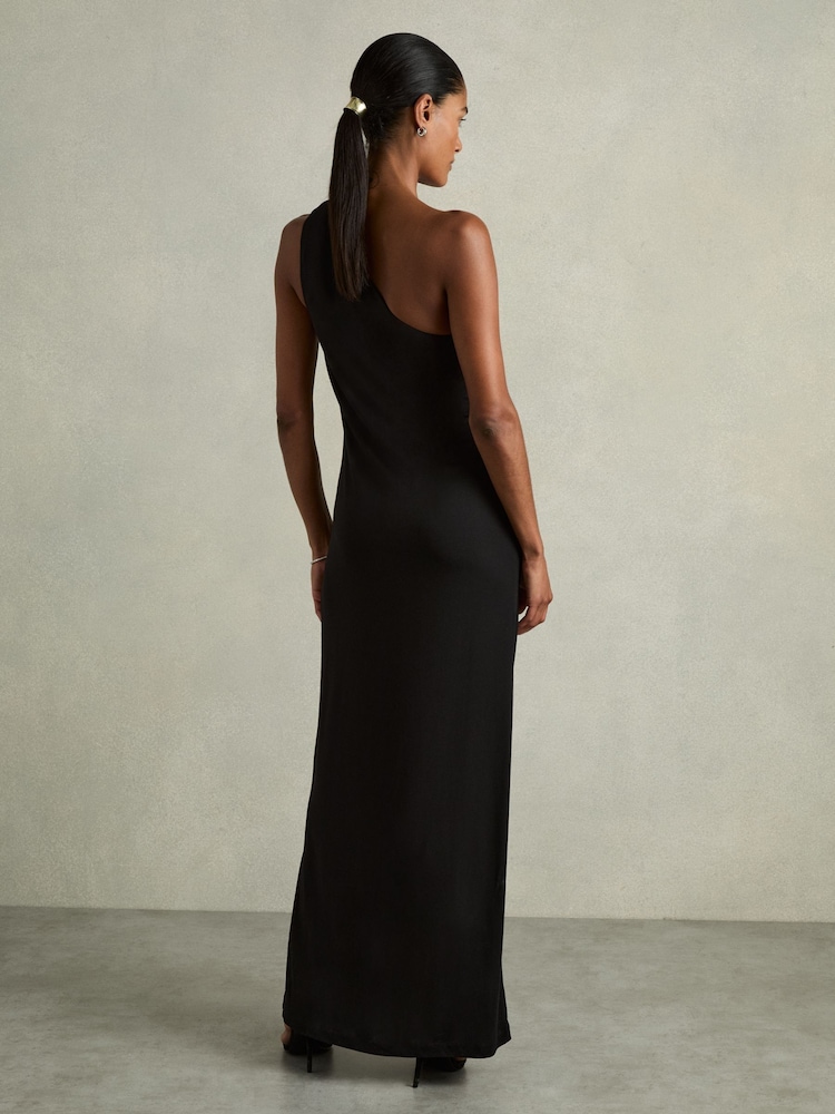 Buy Reiss Black Morgaine One-Shoulder Jersey Maxi Dress from Next USA