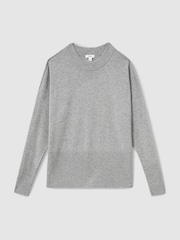 Reiss Grey Faye Geometric Colour-Block Jumper With Wool And Cashmere - Image 2 of 6