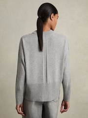 Reiss Grey Faye Geometric Colour-Block Jumper With Wool And Cashmere - Image 5 of 6