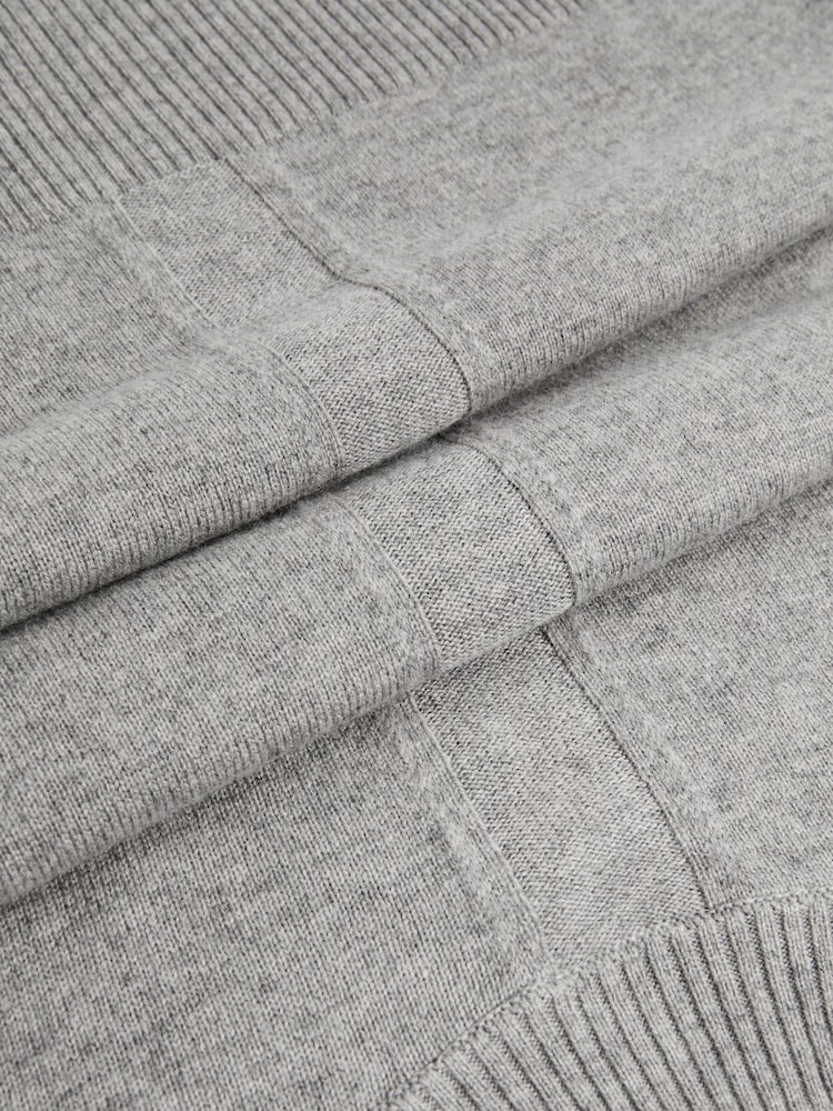 Reiss Grey Faye Geometric Colour-Block Jumper With Wool And Cashmere - Image 6 of 6