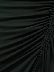Reiss Dark Green Rosie Petite Jersey Ruched Midi Dress - Image 7 of 8