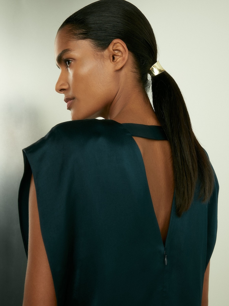 princess polly baby blue dress Buy Reiss Teal Phoenix Satin Sleeveless Tunic Dress from Next USA