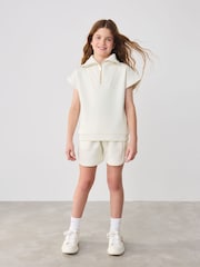 Baker by Ted Baker Cream Zip Neck Top and Shorts Set - Image 1 of 14