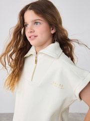 Baker by Ted Baker Cream Zip Neck Top and Shorts Set - Image 4 of 14