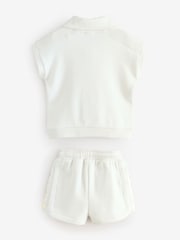 Baker by Ted Baker Cream Zip Neck Top and Shorts Set - Image 9 of 14
