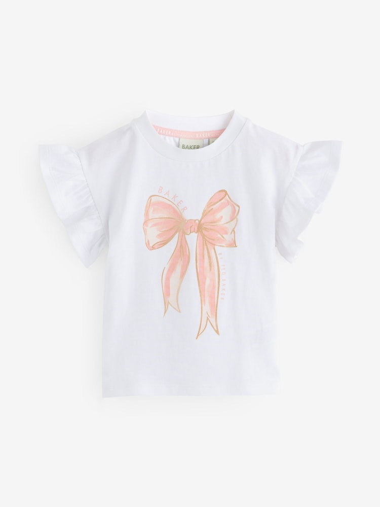 Kolorowe - Baker by Ted Baker Frill Detail T-Shirts 3 Pack - Image 3 of 7