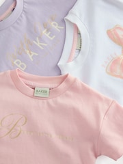 Mehrfarbig - Baker by Ted Baker Frill Shoulder 100% Cotton T-Shirts 3 Pack - Bild 7 von 7