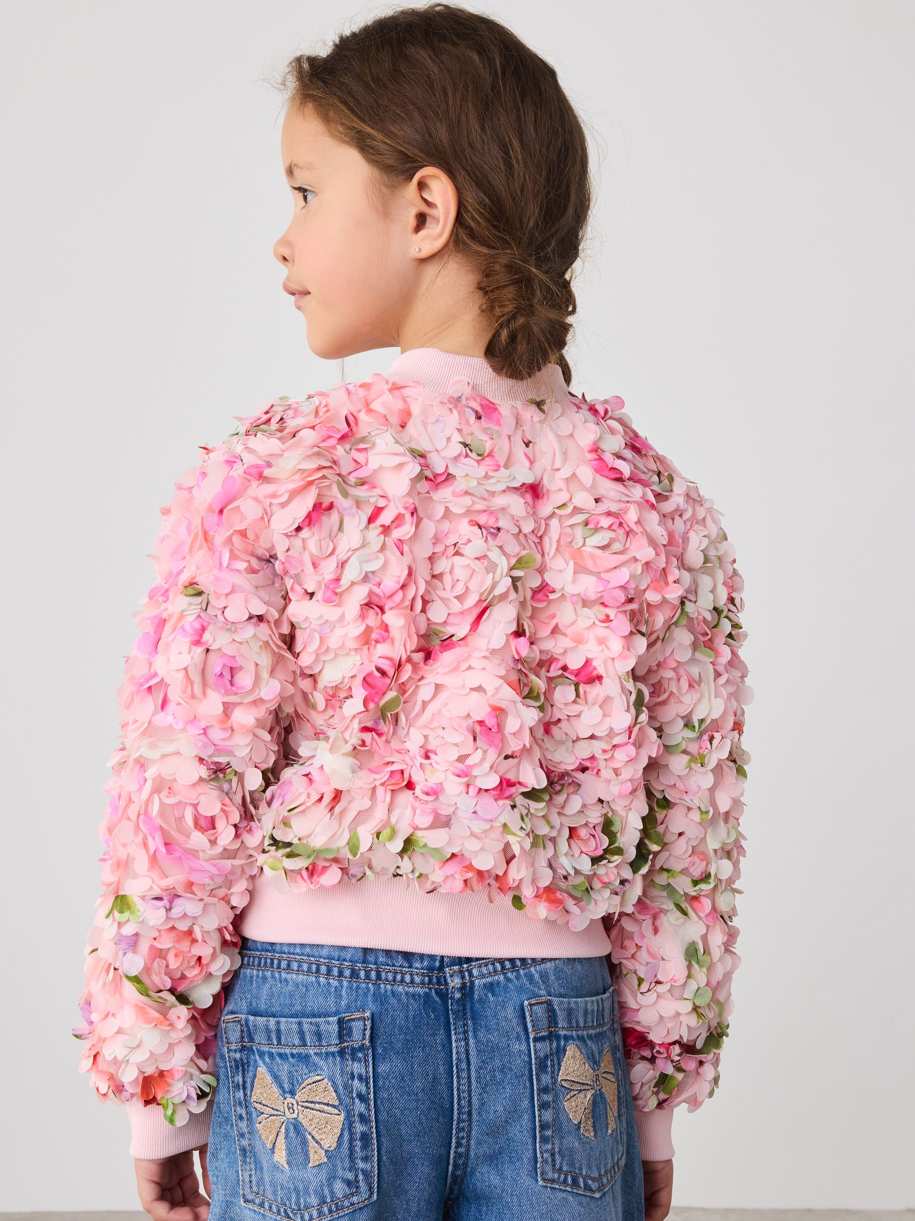 Buy Baker by Ted Baker Pink 3D Floral Bomber Jacket from
