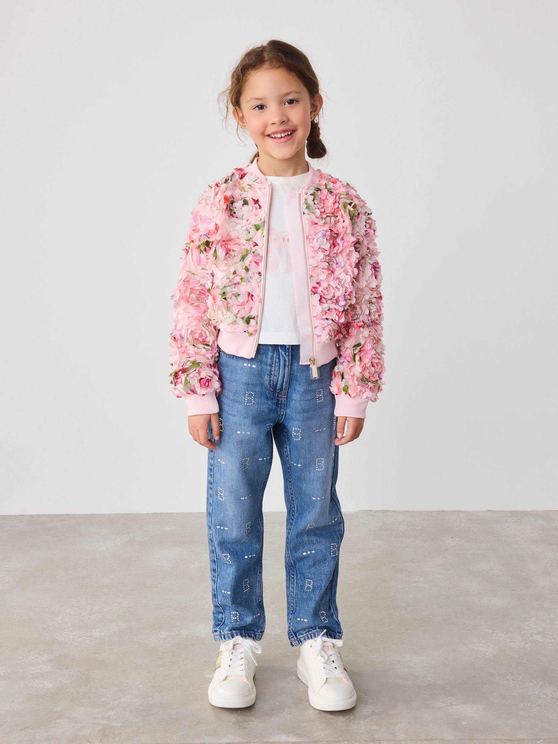 Buy Baker by Ted Baker Pink 3D Floral Bomber Jacket from Buy Baker by Ted Baker Pink 3D Floral Bomber Jacket from