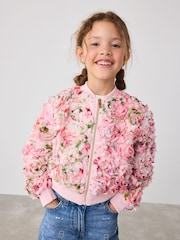 وردي ـ سترة بومبر مبطنة مُزيَّنة بطبعة زهور ثلاثية الأبعاد من By Ted Baker - Image 4 of 10