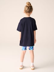 Baker by Ted Baker Navy Tie-Dye Printed T-Shirt & Cycling Shorts Set 2 Piece - Imagen 3 de 10