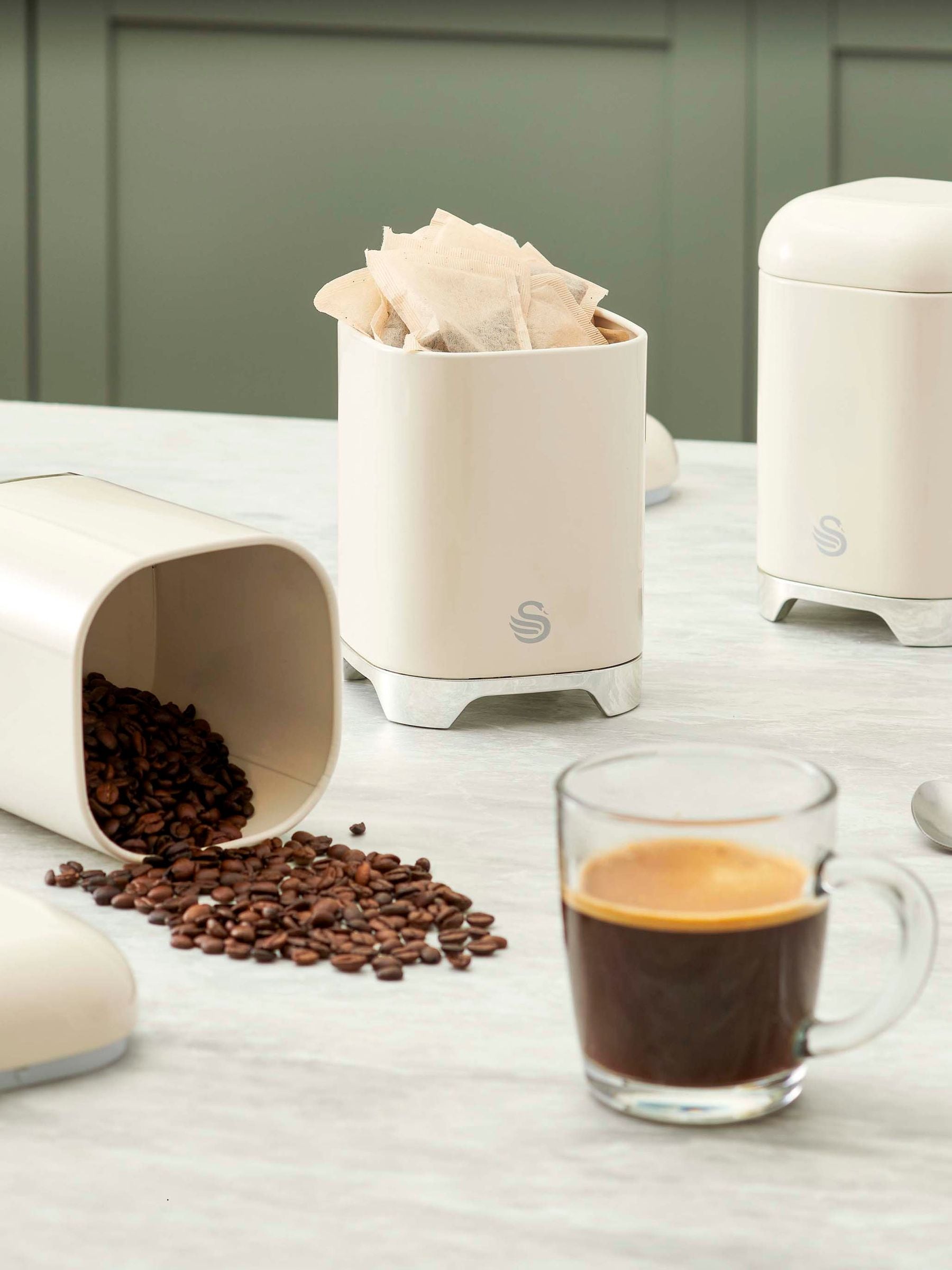 Swan Unisex Cream Solace Set Of 3 Canisters In - Image 6