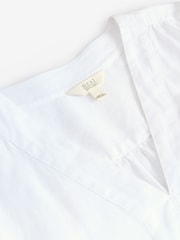 White Short Sleeve Overhead 100% Linen Top - Image 8 of 8