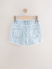 Blauw/wit - Denim shorts met rafels (3-16jr) - Image 5 of 7