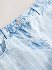 Blauw/wit - Denim shorts met rafels (3-16jr) - Image 7 of 7