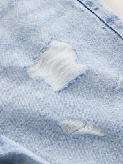 Light Blue Distressed Denim 100% Cotton Shorts (3-16yrs) - Image 7 of 9