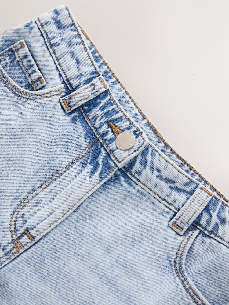 Light Blue Distressed Denim 100% Cotton Shorts (3-16yrs) - Image 8 of 9