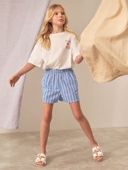 Blue 100% Cotton Stripe Shorts (3-16yrs) - Image 2 of 7