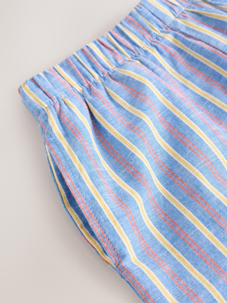Blue 100% Cotton Stripe Shorts (3-16yrs) - Image 7 of 7