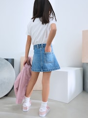Mid Blue 100% Cotton Denim Skirt (3-16yrs) - Image 2 of 4