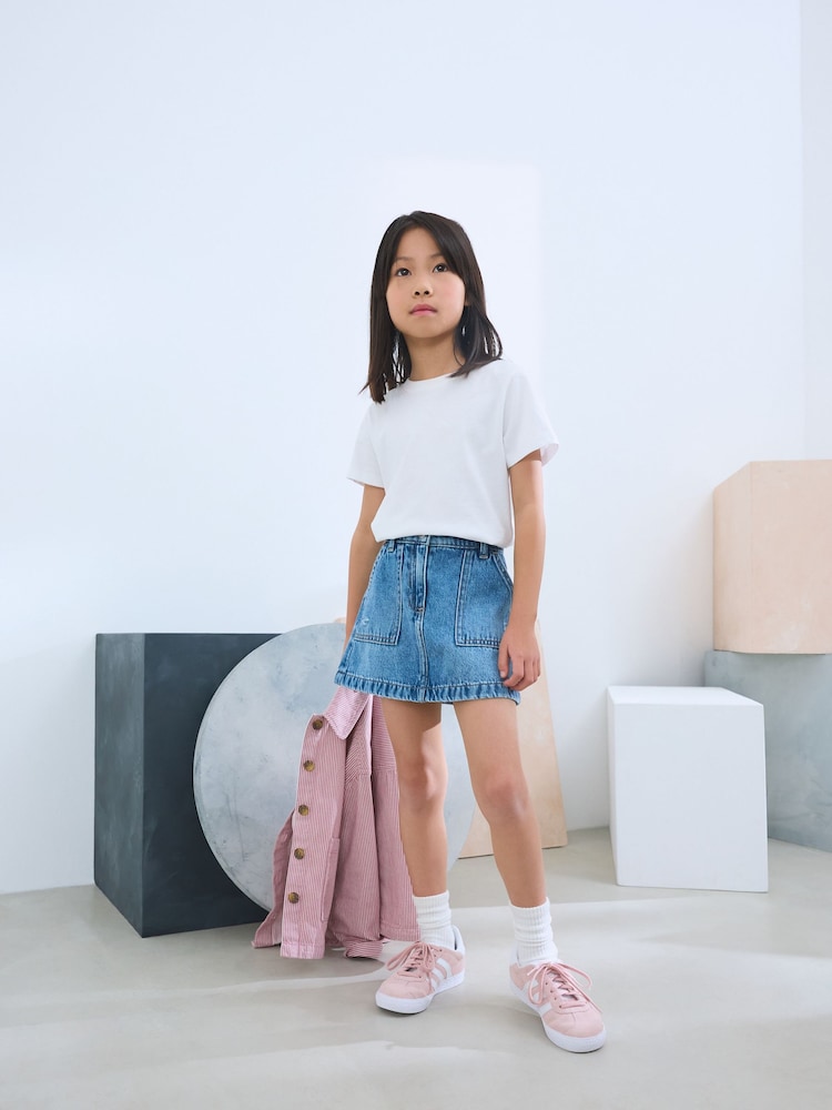 Mid Blue 100% Cotton Denim Skirt (3-16yrs) - Image 3 of 4
