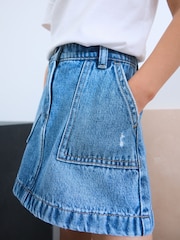 Mid Blue 100% Cotton Denim Skirt (3-16yrs) - Image 4 of 4