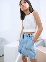 Light Blue 100% Cotton Denim Skirt (3-16yrs) - Image 1 of 3