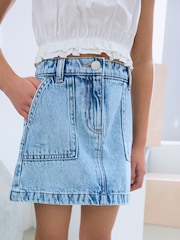 Light Blue 100% Cotton Denim Skirt (3-16yrs) - Image 3 of 3