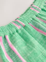 Green/Pink 100% Cotton Tie Waist Shorts (3-16yrs) - Image 7 of 8