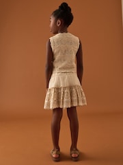 Ecru 100% Cotton Embroidered Skort (3-16yrs) - Image 2 of 4