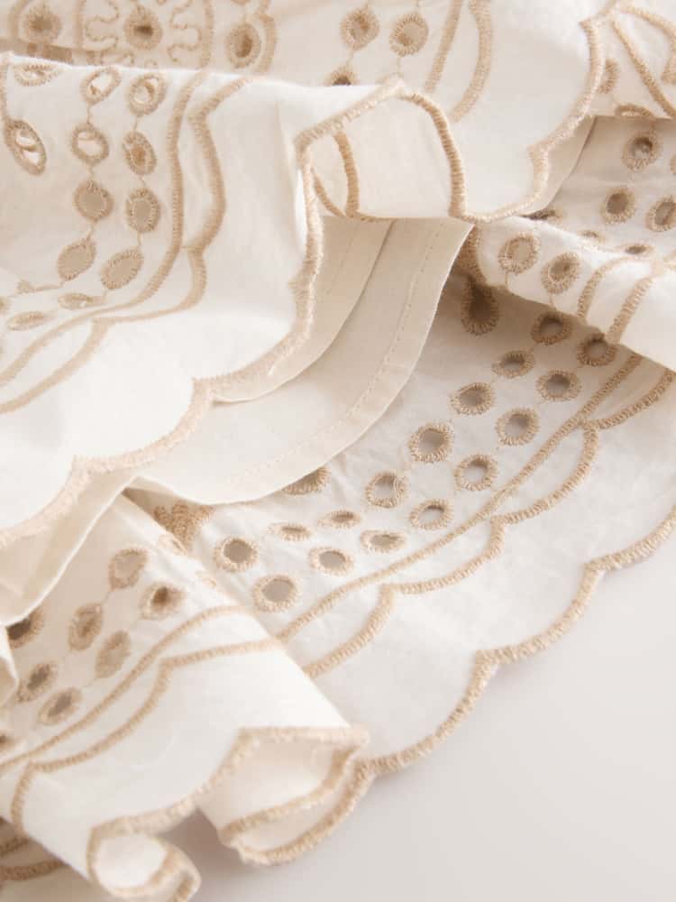 Ecru 100% Cotton Embroidered Skort (3-16yrs) - Image 8 of 8 Ecru 100% Cotton Embroidered Skort (3-16yrs) - Image 8 of 8