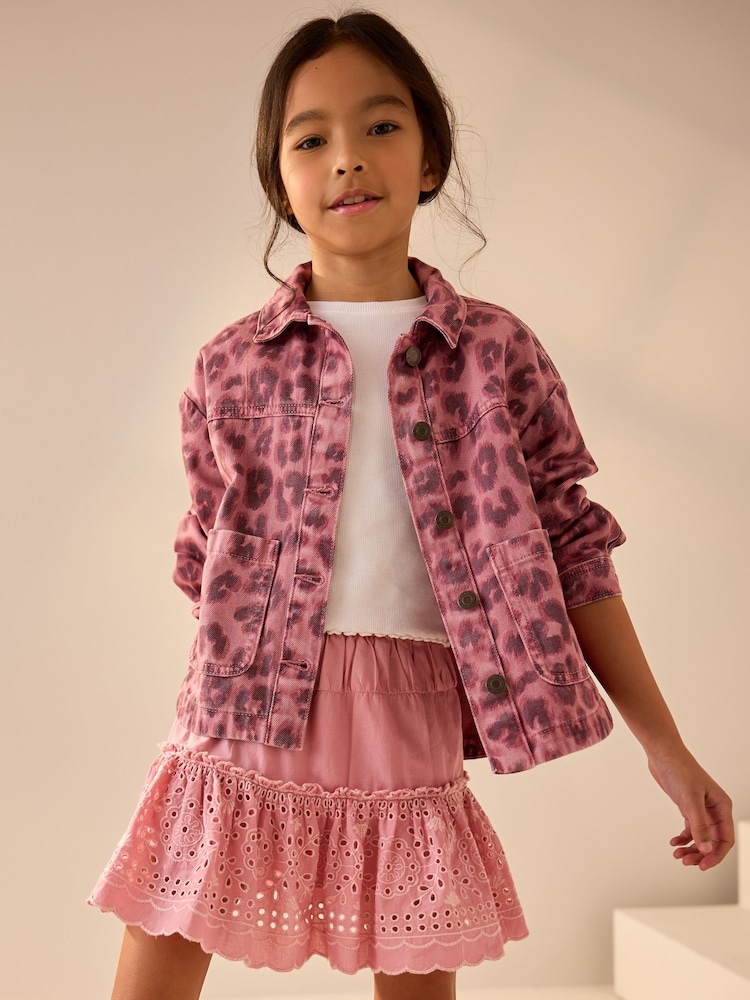 Pink 100% Cotton Embroidered Skort (3-16yrs) - Image 1 of 4