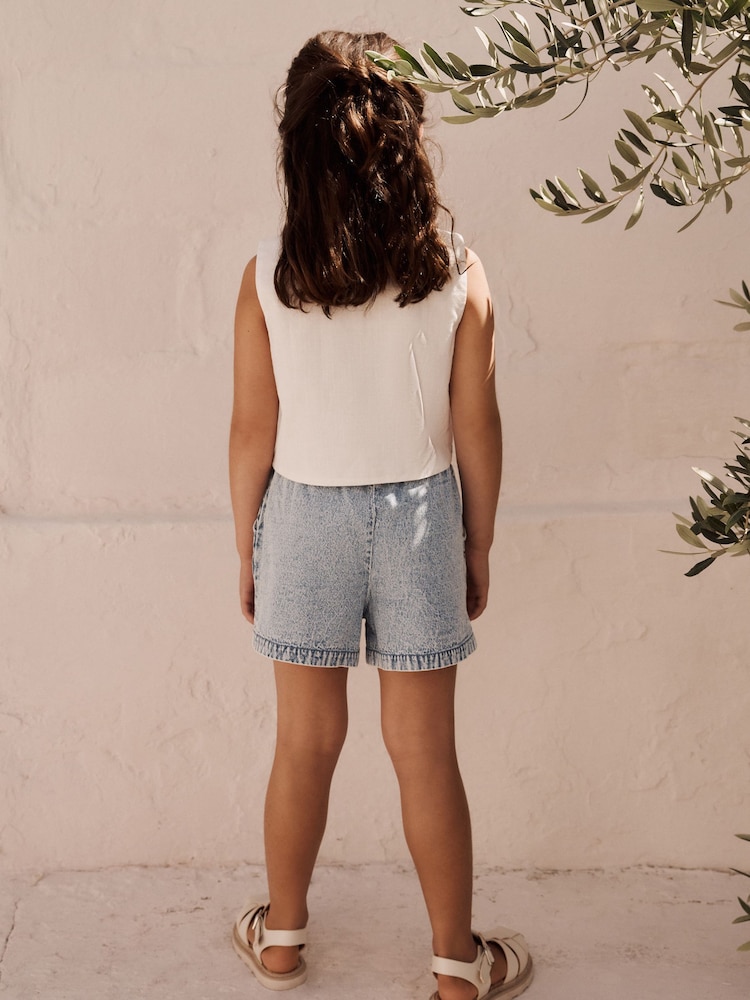 White 100% Cotton Top and Short Set (3-16yrs) - Image 2 of 11